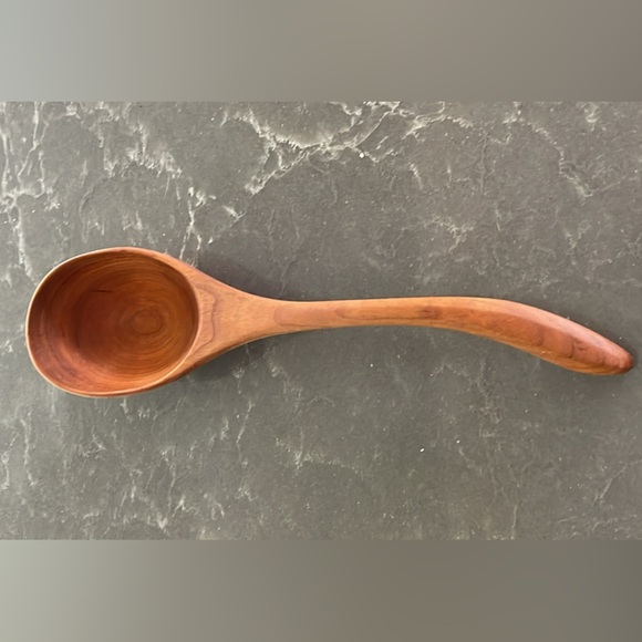 Jonathon’s Spoons Large Cherrywood Cat Tail Ladle - Picture 1 of 5
